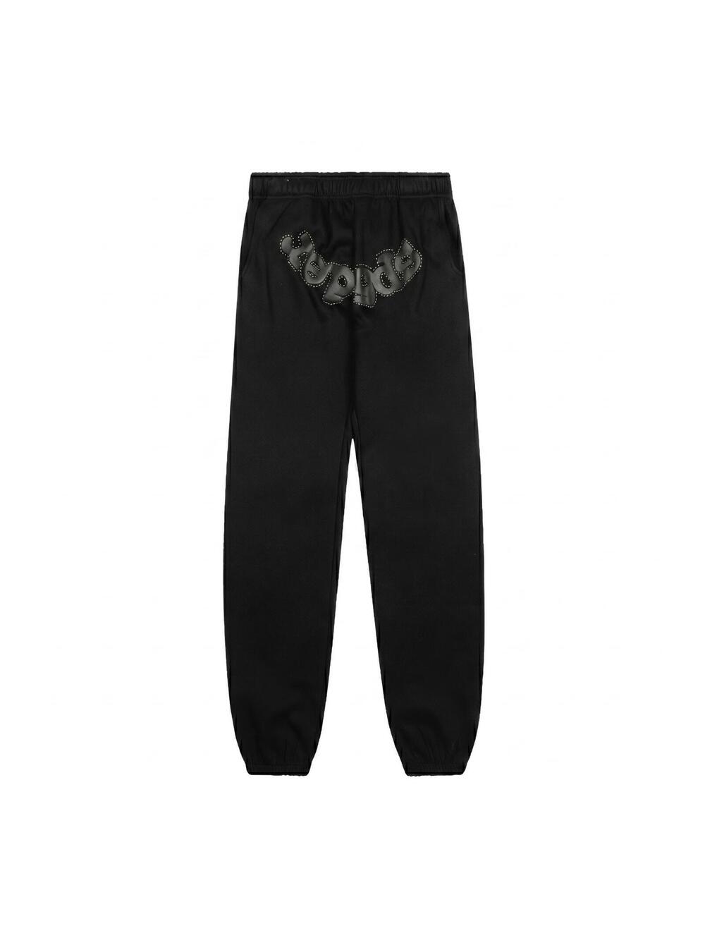 Sp5der Black Rhinestone Sweatpants - Black